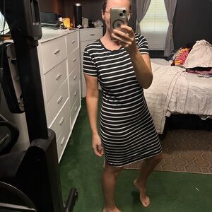 Old Navy Black and White Striped Mini Dress